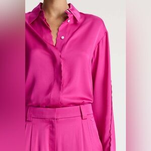 A.L.C. Haven Disco Pink Scallop Satin Top size 2
